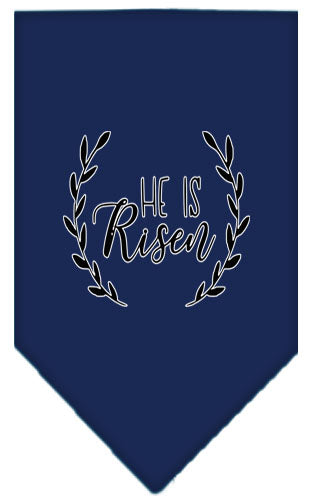 He Is Risen Screen Print Bandana Navy Blue Small