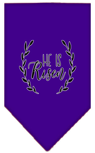 He Is Risen Screen Print Bandana Purple Large