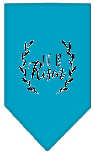 He Is Risen Screen Print Bandana Turquoise Small