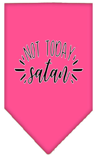Not Today Satan Screen Print Bandana Bright Pink Small