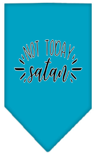 Not Today Satan Screen Print Bandana Turquoise Large