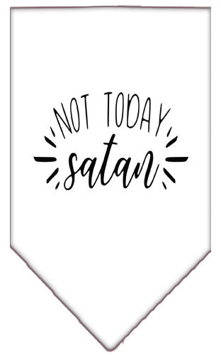 Not Today Satan Screen Print Bandana White Small