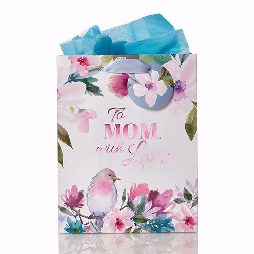 Gift Bag-To Mom With Love w/Tag & Tissue-Bird-Medium