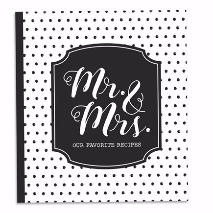 Recipe Binder-Mr & Mrs-White w/Black Polka Dots (8 x 9)