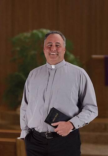 Clergy Shirt-Big & Tall-Long Sleeve-Tab Collar-Purple (19 32/33)