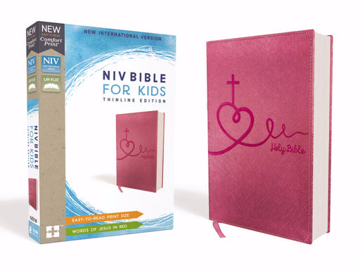NIV Thinline Bible For Kids (Comfort Print)-Pink Leathersoft