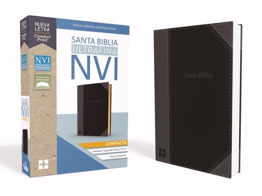Span-NIV Compact Thinline Bible (Comfort Print)-Black Leathersoft (Jan 2019)