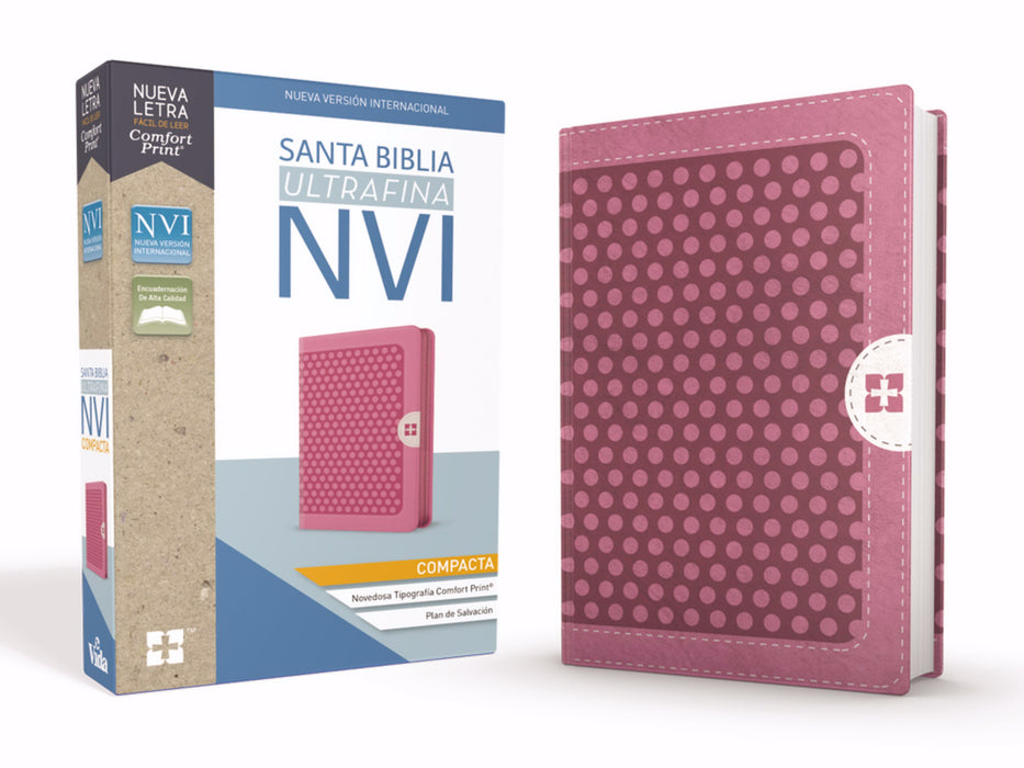 Span-NIV Compact Thinline Bible (Comfort Print)-Pink Leathersoft w/Zipper (Jan 2019)