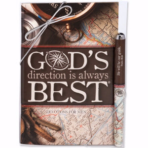 Gift Set-God's Direction Is Always Best Devotion Book & Pen (Psalm 48:14)