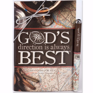 Gift Set-God's Direction Is Always Best Devotion Book & Pen (Psalm 48:14 KJV)