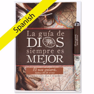 Spanish-Gift Set-God's Direction Is Always Best Devotion Book & Pen (Psalm 48:14)