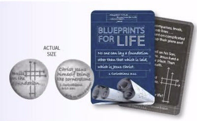 Pocket Piece-Blueprints For Life w/Card (1 Cor 3:11 ESV)