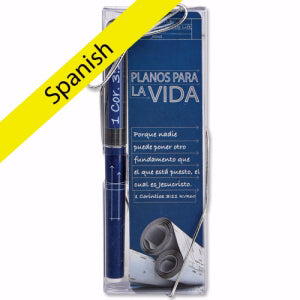 Spanish-Gift Set-Pen & Bookmark-Blueprints For Life (1 Cor 3:11 RVR60)