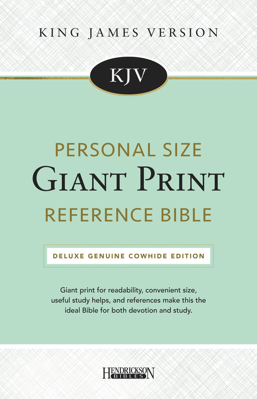 KJV Personal Size Giant Print Reference Bible-Black Genuine Cowhide Split Leather