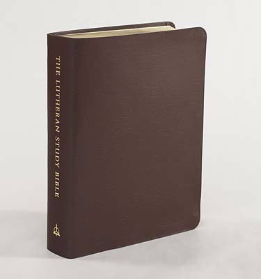ESV Lutheran Study Bible/Larger Print-Sangria Genuine Leather