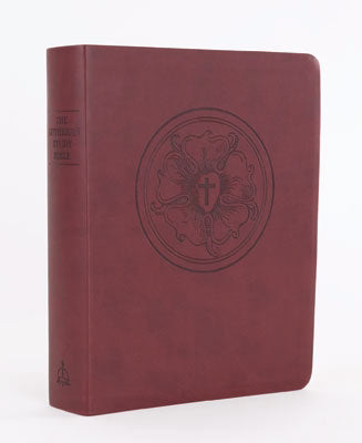 ESV Lutheran Study Bible-Brown/Burgundy DuoTone w/Luther's Rose