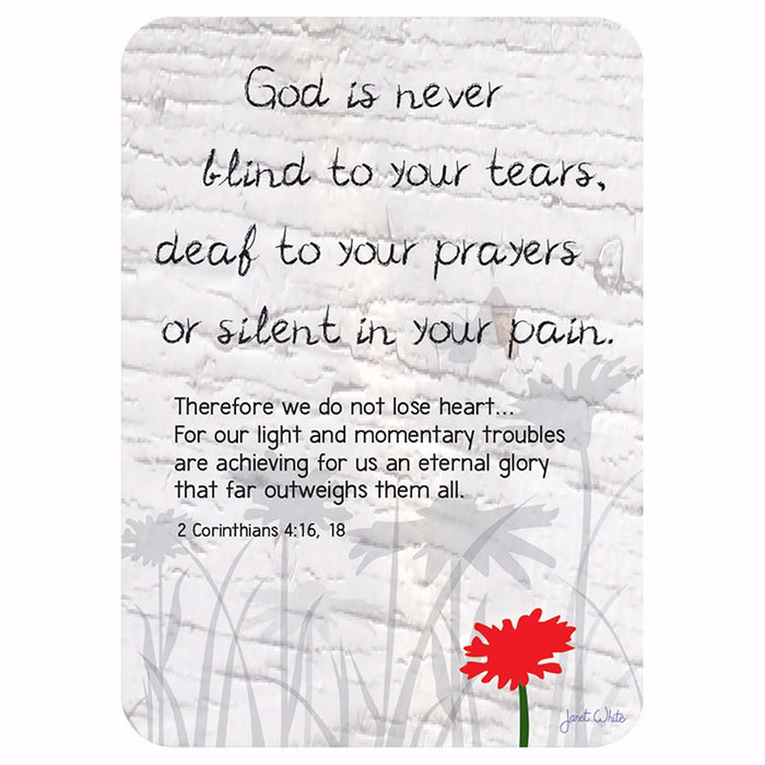 Verse Card-God Is Never Blind to Your Tears (2.5"x3.5")
