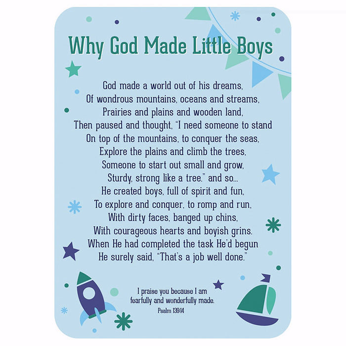 Verse Card-Why God Made Little Boys (2.5"x3.5")