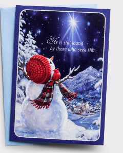 Card-Boxed-Snowman Gazer-Luke 1:78, 79 KJV (Box Of 18) (Pkg-18)