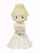 Figurine-Bride Wedding Cake Topper-Blond Hair, Light Skin Tone (5")-Bisque Porcelain