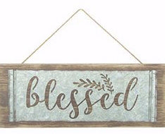 Wall Decor-Blessed (Metal & Wood) (6 x 15.75)