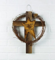 Wall Cross-Always Protect Our Soldiers (16.5 x 12.5 x 2)