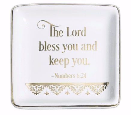 Trinket Dish-The Lord Bless You (3" x 3" x 1/2")