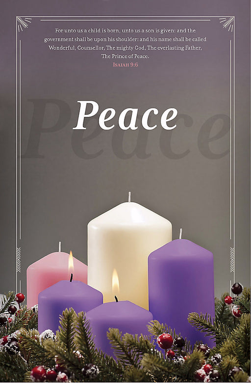 Bulletin-Advent Week 2-Peace (Isaiah 9:6 KJV) (Pack Of 100)  (Pkg-100)