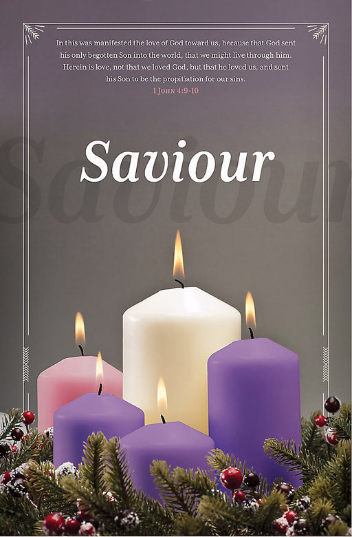 Bulletin-Advent Week 5-Emmanuel/Saviour (1 John 4:9-10 KJV) (Pack Of 100) (Pkg-100)