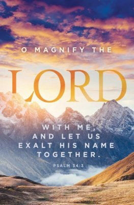 Bulletin-O Magnify The Lord (Psalm 34:3 KJV) (Pack Of 100)  (Pkg-100)