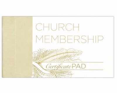 Certificate-New Church Member Pad (Pack Of 25) (Pkg-25)