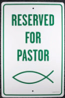 Sign-Reserved For Pastor w/Fish