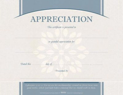 Certificate-Appreciation (5.5" x 3.5") (Pack Of 6)  (Pkg-6)
