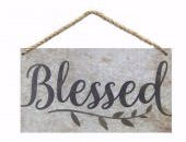 Jute Hanging Decor-Blessed (6" x 3.5")