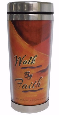 Mug-Travel Mug-Walk By Faith (16 Oz)