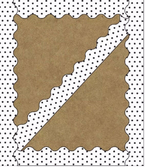 Border-Schoolgirl Style-Industrial Chic-White With Black Dots-Scalloped Borders (Pkg-13)