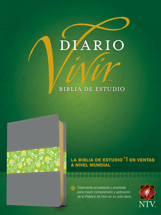 Span-NTV Life Application Study Bible (Biblia De Estudio Del Diario Vivir)-Gray/Green LeatherLike