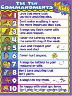 Chart-The Ten Commandments For Kids (17" x 22")