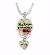Span-Rearview Mirror Charm-Pray More Worry Less-12"