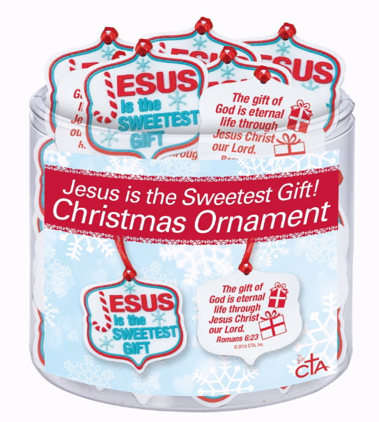 Ornament-Jesus Is The Sweetest Gift (Romans 6:23 KJV) Display/36 (Pkg-36)