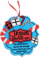 Foam Activity Kit-Jesus Is The Sweetest Gift w/Stickers (Romans 6:23 KJV)