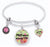 Bracelet-Wire Bangle-Pray More Worry Less w/3 Charms-7.5"