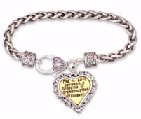 Bracelet-Love Between A Grandma & Granddaughter/Heart-7.5"
