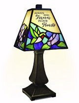 Stained Glass Memorial Lamp-Our Hearts (15")