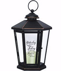 Lantern-Forever w/LED Candle & Timer (16 x 9.5 x 9.5)