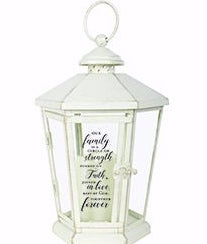 Lantern-Our Family w/LED Candle & Timer (13.5 x 8 x 8)
