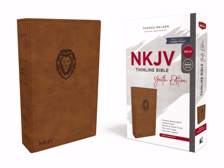 NKJV Thinline Bible/Youth Edition (Comfort Print)-Brown Leathersoft (Feb 2019)