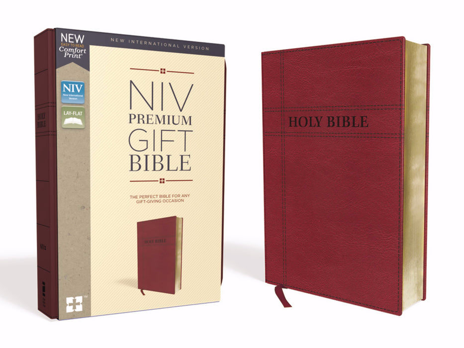 NIV Premium Gift Bible (Comfort Print)-Burgundy Leathersoft (Mar 2019)