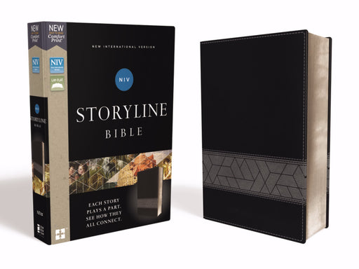 NIV Storyline Bible (Comfort Print)-Black Leathersoft (Apr 2019)