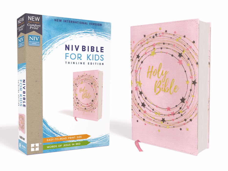 NIV Bible For Kids (Comfort Print)-Pink/Gold Flexcover (Apr 2019)
